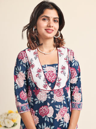 Jashn Falguni Set Of Kurta Pants Kota Doria Dupatta