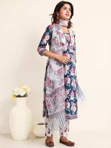 Jashn Falguni Set Of Kurta Pants Kota Doria Dupatta