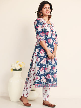 Jashn Falguni Set Of Kurta Pants Kota Doria Dupatta