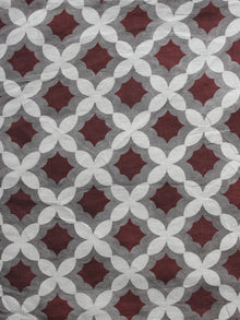 Kashish Brown Ivory Hand Block Printed Cotton Fabric Per Meter - F001F873