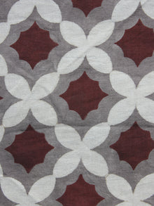 Kashish Brown Ivory Hand Block Printed Cotton Fabric Per Meter - F001F873