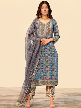 Megha Samah Set Of Kurta Pant Kota Dupatta