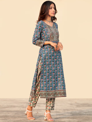 Megha Samah Set Of Kurta Pant Kota Dupatta