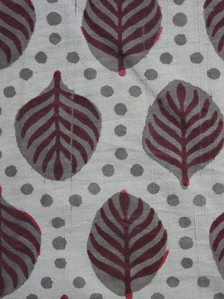 Ivory  Rust Kashish Hand Block Printed Cotton Fabric Per Meter - F001F874
