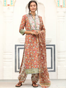 Jashn Maira Set Of Kurta Pants Kota Doria Dupatta