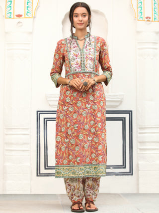 Jashn Maira Set Of Kurta Pants Kota Doria Dupatta