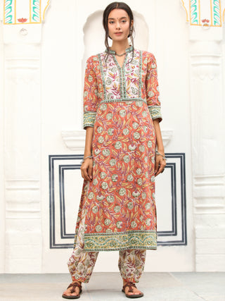 Jashn Maira Set Of Kurta Pants Kota Doria Dupatta