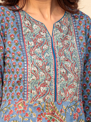Megha Fiza Set Of Kurta Palazzo Kota Dupatta