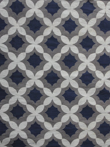 Kashish Ivory Indigo Hand Block Printed Cotton Fabric Per Meter - F001F875