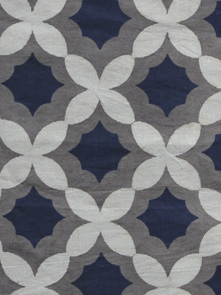 Kashish Ivory Indigo Hand Block Printed Cotton Fabric Per Meter - F001F875