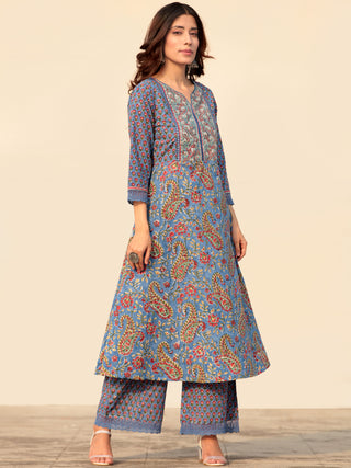 Megha Fiza Set Of Kurta Palazzo Kota Dupatta