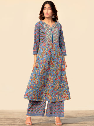 Megha Fiza Set Of Kurta Palazzo Kota Dupatta