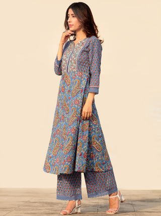 Megha Fiza Set Of Kurta Palazzo Kota Dupatta