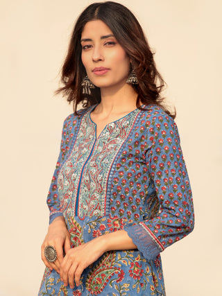 Megha Fiza Set Of Kurta Palazzo Kota Dupatta