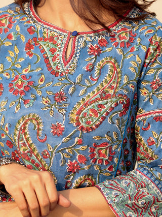 Megha Anjum Set Of Kurta Salwar Pants Kota Dupatta