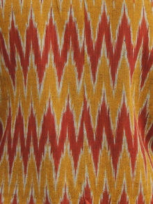 Rust Red Mustard Yellow Ivory Hand Woven Ikat Blazer - J07F970