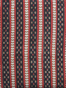 Black Red Mustard Ivory Hand Block Printed Cotton Fabric Per Meter - F001F878