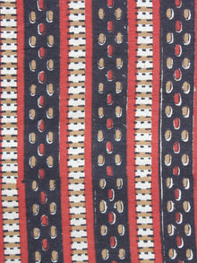 Black Red Mustard Ivory Hand Block Printed Cotton Fabric Per Meter - F001F878