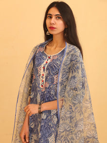 Zohra Naira - Set of Kurta Palazzo & Kota Dupatta - KS60J2519D