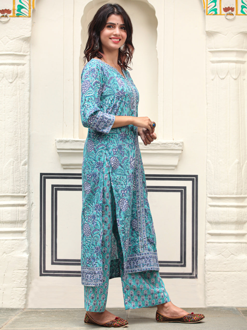 Ajrakh Amara - Kurta Palazzo & Dupatta - KS131B2582D – InduBindu