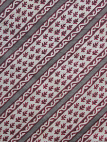Maroon Ivory Kashish Hand Block Printed Cotton Fabric Per Meter - F001F879