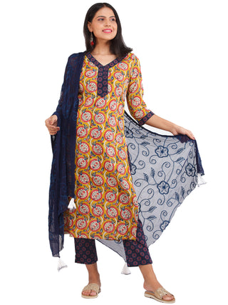 Bahaar Afia - Set of Kurta Pants & Dupatta - KS01A1375D