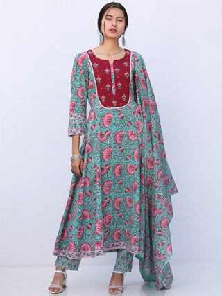 Gulal Dia Set Of Anarkali Pants Dupatta