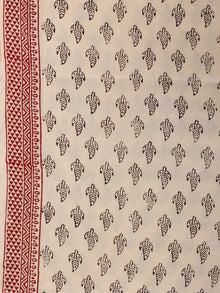White Red Black Bagh Hand Block Printed Cotton Suit-Salwar Fabric With Dupatta (Set of 3) - SU01HB404