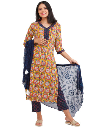 Bahaar Afia - Set of Kurta Pants & Dupatta - KS01A1375D