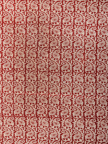 White Red Black Bagh Hand Block Printed Cotton Suit-Salwar Fabric With Dupatta (Set of 3) - SU01HB404