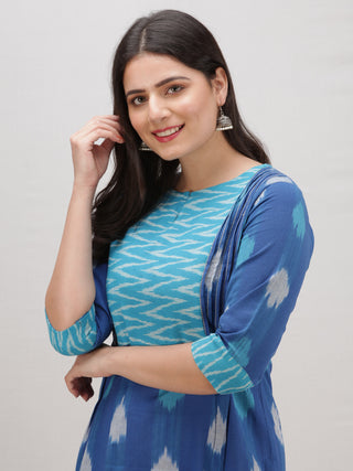 Tagai Azzure - Set of Ikat Kurta & Pants  - KS119A2436