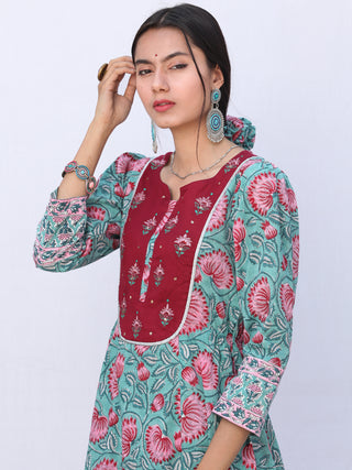 Gulal Dia Set Of Anarkali Pants Dupatta