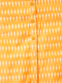 Mustard Yellow Silk Cotton Ikat Embroidered Kurta & Pants (Set of 2) - SS01F1747