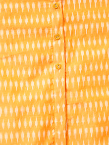 Mustard Yellow Silk Cotton Ikat Embroidered Kurta & Pants (Set of 2) - SS01F1747