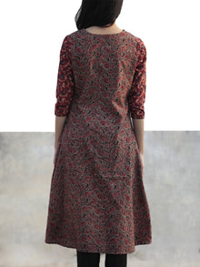 Marron Light Brown  Black Indigo Hand Printed Ajrakh Kurta - K56F1190