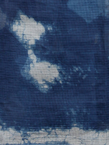Indigo White Hand Block Printed Kota Doria Saree in Natural Colors - S031703092