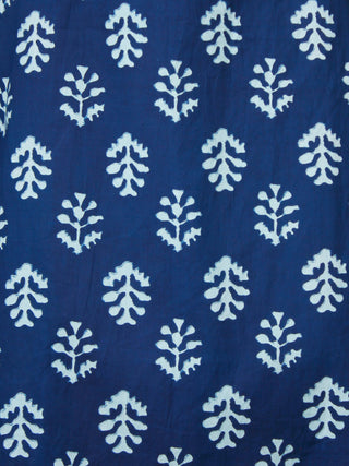 Indigo Red White Cotton Block Printed Suit - Set of 3 - SS01F013