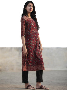 Maroon Brown Blue Ajrakh Hand Block Printed Kurta - K30F1208