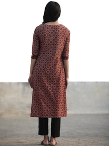 Maroon Brown Blue Ajrakh Hand Block Printed Kurta - K30F1208