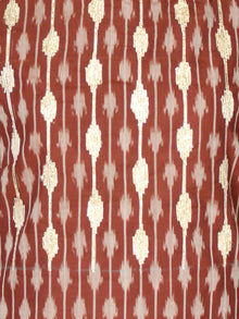Brown Ivory Silk Cotton Ikat Gotta Work Kurta & Pants (Set of 2) - SS01F1408