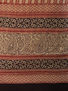 Beige Rust Black Bagh Hand Block Printed Cotton Suit-Salwar Fabric With Cotton Dupatta (Set of 3) - SU01HB419