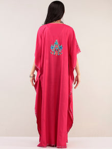 Coral Aari Embroidered Kashmere Free Size Kaftan  - K12K035