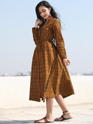 Irhaa - Handwoven Ikat Tie Front Open Midi Dress - D313FYYY