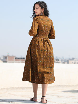 Irhaa - Handwoven Ikat Tie Front Open Midi Dress - D313FYYY