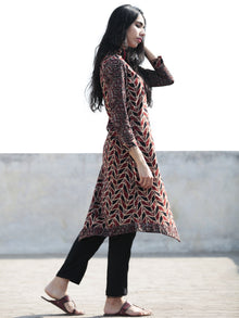 Brown Maroon Black Ajrakh Hand Block Printed Kurta - K33F1173