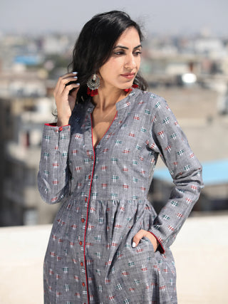 Tagai Iliana - Set of Front Open Ikat Kurta & Pants  - kS118662