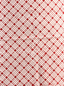Brick Red White Bagh Hand Block Printed Cotton Suit-Salwar Fabric With Cotton Dupatta (Set of 3) - SU01HB420