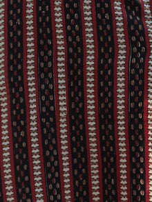 Black Red Peanut Brown Hand Block Printed Kurta With Front Slit - K34F878