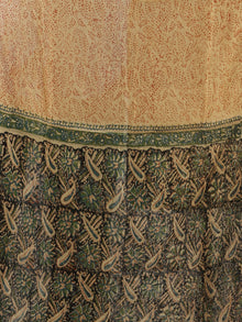 Black Green OffWhite Hand Block Printed Cotton Suit-Salwar Fabric With Chiffon Dupatta (Set of 3) - SU01HB439