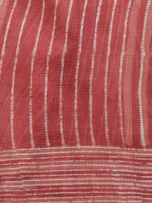 Onion Pink Ivory Hand Block Printed Kota Doria Saree in Natural Colors - S031702864